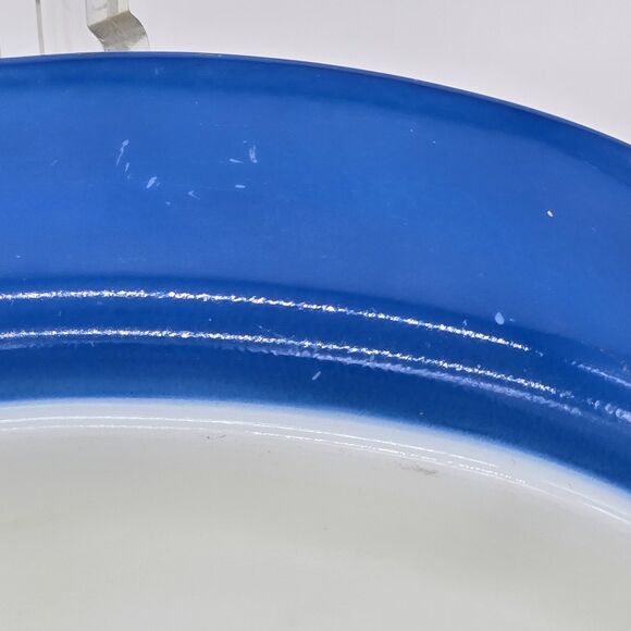 Vintage Pyrex 1 1/2 quart Divided Dish Primary Blue NO LID - Picture 6 of 7